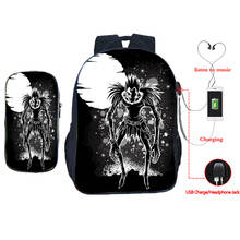 Cool Death Note USB Backpack Boys Girls Ryuuku School Bag Teens Bookbag Students Back to School Gift(2pcs Set/backpack+pen Bag) 2024 - buy cheap