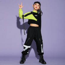 Fantasia infantil de manga longa, traje jazz moda hip-hop para crianças, roupa de dança de rua dwy4995 2024 - compre barato