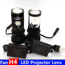 Faro LED para coche H4, Mini lente de proyector Turbo, 6000K, Bombilla de lámpara de haz Alto y Bajo, DC 12V, H4, luces LHD RHD, 2 uds. 2024 - compra barato