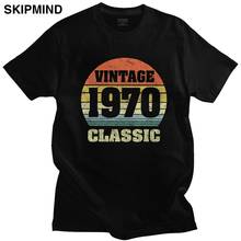 Camiseta masculina 50 anos, camiseta retro clássica 1970 para homens com manga curta estampada 50 anos, presente de aniversário, algodão macio, camiseta para presente 2024 - compre barato