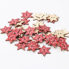 Button accessories for clothes Mix Six-pointed Star Wooden Buttons Botones Handmade Accessories Decoration 25mm 20pcs 2024 - buy cheap