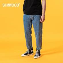 SIMWOOD-pantalones vaqueros clásicos para hombre, jeans holgados y cónicos de talla grande, 2021 algodón, hasta el tobillo, SJ130405, novedad de verano 100% 2024 - compra barato