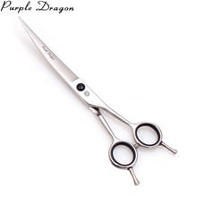 Purple Dragon 5.5" 6" 7" 8" Japan Stainless Up Curved Shears Barber Hair Scissors Hairdressing Scissors Pet Hair Scissors 1028# 2024 - buy cheap