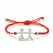 Pulsera de cuerda roja de la suerte para hombre y mujer, brazalete con Micro pavé de circonia cúbica, regalo para pareja 2024 - compra barato