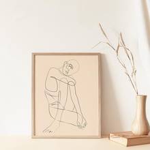 Mulher corpo linha fina impressão abstrata arte desenho da lona pintura da parede escandinavo cartaz da arte minimalista boho decoração de casa 2024 - compre barato