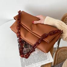 New Thick Chain PU Leather Shoulder Bags for Women 2021 Crossbody Handbags and Purses Female Travel Luxury Trending Handbags 2024 - buy cheap