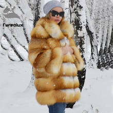 Full Pelt Red Fox Fur Coat With Collar Warm Thick Real Fur Jackets Ladies Natural Fox Fur Coats 2024 - buy cheap