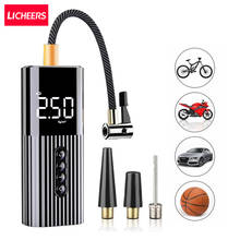 Licheers Mini Car Air Pump Compressor Digital Wired Car Tyre Inflatable Pump 60W 12V LED Flash Light For Car Motorcycle Bicycle 2024 - buy cheap