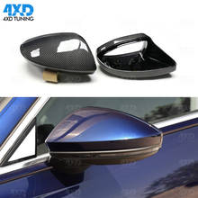 Rear View Side Mirror Cover For AU DI A6 A7 A8 C8 2019-UP Carbon Fiber Replacement Style Exterior Side Caps Without  Lane Assist 2024 - buy cheap