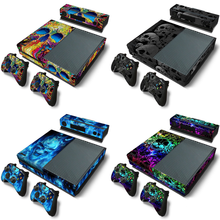 Adesivo de vinil com design de caveira, adesivo para console x box one e 2 controles para xb ox one, adesivo de película x box one 2024 - compre barato