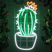 Modern Neon Sign Lights Personalized Custom Plant Cactus Flex Led 3D Acrylic Hanging Bar Home Wall Decor Christmas Ornament Gift 2024 - buy cheap