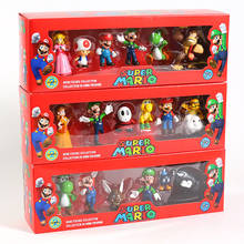 Супер Mario Bros Peach Daisy Toad Mario Luigi Wario Yoshi Koopa Donkey Kong ПВХ фигурка, игрушки, куклы 6 шт./компл. 5 видов 2024 - купить недорого