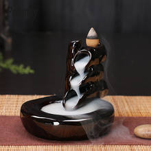 Little Monk Buddha statue Incense cones Ceramic Censer Incense holder Burner Zen Backflow Incense burner smoke+10 Incense Cones 2024 - buy cheap