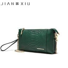 Jiansiu bolsa de mão feminina couro legítimo crocodilo, bolsa de ombro pequena com corrente em 3 cores 2024 - compre barato