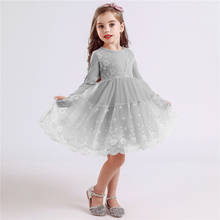 2020 Christmas Flower Long Sleeve Girls Winter Dress For 3-8Yrs Warm Knit Party Clothes Kids Holiday Casual Clothing Vestidos 2024 - buy cheap