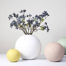 Figuritas de florero de bola circular de cerámica, maceta minimalista moderna, decoraciones para el hogar, cilindro nórdico, decoración de mesa de escritorio L8 2024 - compra barato