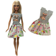 NK 1XDoll Mini Dress Modern  Skirt Casual  Party Wear Cute Grey  Clothes For Barbie Doll Accessories Kids Toy 2024 - buy cheap