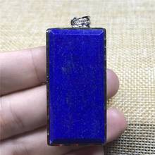 Natural Blue Lapis Lazuli Pendant For Woman Men Crystal Rectangle Stone 47x24x8mm Beads Silver Necklace Pendant Jewelry AAAAA 2024 - buy cheap