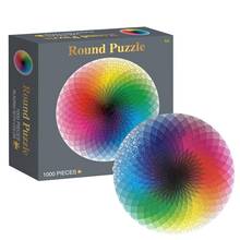 Rompecabezas 3D con foto geométrica redonda para Adultos y niños, juguete educativo para reducir el estrés, arcoíris de colores, 1000 piezas 2024 - compra barato