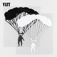 Yjzt 14x15.3cm pára-quedas personalidade adesivo do carro decalques de vinil paraquedismo esporte extremo preto/prata 10a-0329 2024 - compre barato