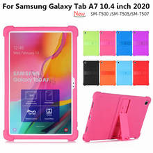 Kazerwa-capa para tablet com suporte, capa protetora de silicone macio para tablet, samsung galaxy tab a7 10.4 2020 t500 t505 t47 2024 - compre barato