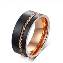 Новый продукт, выпуск, кольцо из титановой стали диаметром 8 мм, вращающееся на веревке, мужское кольцо в европейском и американском стиле 2024 - купить недорого