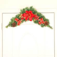 Natal artificial rattan pinho agulha pinheiro porta pingente pendurado ornamento de flores de natal decoração do feriado 2024 - compre barato