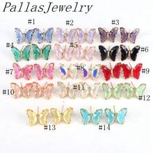 10Pairs, New Jewelry Colorful Crystal Butterfly Stud Earrings For Women Girls 2020 Charm Elegant Earings Gift 2024 - buy cheap