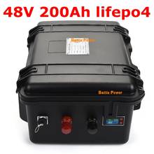 waterproof 48v 200ah Lifepo4 battery with 100A BMS for 5000W 4000w tricycle motorcycle boat car scooter ebike +10A charger 2024 - buy cheap