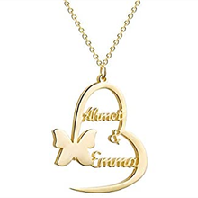 AurolaCo Customized Name Necklace Butterfly Personalized Stainless Steel Gold Pendant Nameplate Necklace For Women Jewelry Gift 2024 - buy cheap