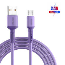 Cable USB de carga rápida para móvil, Cable de silicona líquida de 1M/1,5 M/2M para iPhone 11 Pro Max X XR XS 8 7 6 6s 5 5s 2024 - compra barato