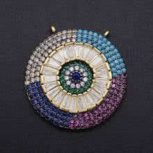 25mm CZ Zircon DIY Jewelry Luxury Evil Eye Lucky Charm Connectors Wholesale Jewellery Connector Fashion Jewelry Accessories 2024 - buy cheap