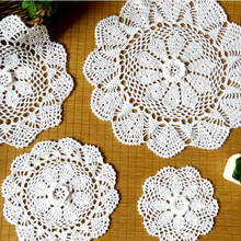 3Sizes Round Design Cotton 3d Flower Table Cltoh Placemats Handmade Crochet Doily Pad Christmas Kitchen Decoration Tableware Mat 2024 - buy cheap