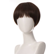 BUQI Straight Short Hair Wigs With Bangs Synthetic Hair Heat Resistant For Women Men Daily Fluffy Cosplay Wig 2024 - buy cheap