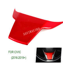 Capa de volante em fibra de carbono para honda civic, guarnição interior das molduras, 1 peça, 2016 2017 2018 2019 2024 - compre barato