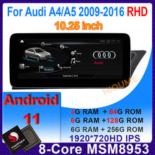 10.25" Snapdragon CPU Android11 Auto Radio Multimedia Player GPS Navigation for Audi A4 A4L A5 2008-2016 RHD Cars Stereo Screen 2024 - buy cheap