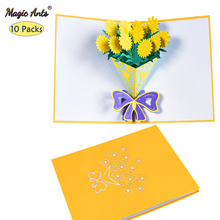 Paquete de 10 tarjetas 3D para madres, flores de girasol Pop-Up para aniversario de San Valentín, tarjetas de pañales de cumpleaños hechas a mano, venta al por mayor 2024 - compra barato