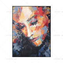 Pintura al óleo abstracta de mujer hermosa, cuadro pintado a mano en rojo, lienzo, arte para decoración del hogar, cuadros de pared modernos sin marco, novedad de 2020 2024 - compra barato