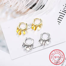 925 Sterling Silver Hoop Earring For Women Ear Jewelry Small Wafer Round Tassel Earring Female Gold Color Hoops Earing Korean 2024 - compre barato