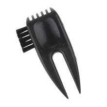 2 In 1 Golf Divot Tool Pitch Fork With Brush For Cleaning Plastic Black 2024 - buy cheap
