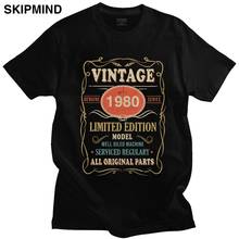 Vintage 1980 T Shirt Men Adult Short Sleeved Cotton Tshirt 40th Birthday All Original Parts T-shirt 40 Years Old Gift Tee Gift 2024 - buy cheap