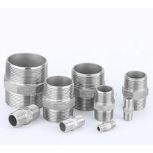 Stainless Steel  Male Thread 1/8" 1/4" 3/8" 1/2" 3/4" 1"  Hex Pipe Fittings  Quick Adapters Connectors Fast Coupling  Coupler 2024 - buy cheap