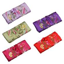 Oriental Silk Jewellery Roll Wrap Jewelry Pouch Organizer Travel Storage Case 2024 - buy cheap