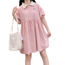 Summer Soft Girl Clothes Teens T Shirt Dress Kawaii Bear Women Pink Short Dress Cute Loose Casual Pink Doll Dresses Mini 2021 2024 - buy cheap