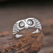 Minianillo de plata de ley S925 con forma de búho, joyería de plata pura, anillo de búho cerrado, regalo de joyería femenina 2024 - compra barato