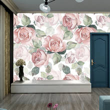 3d Настенный фон на заказ, настенные бумажные фрески для гостиной, роза, цветок, контактные стены, бумажный домашний декор, спальный декор, Настенная Фреска 2024 - купить недорого