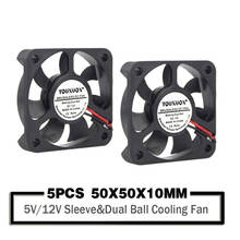 5PCS 50mm 50x50x10mm V Ventilador De Refrigeração Do Ventilador 5010 V 12 5 2PIN 3Pin 5cm PC Industrial Do Computador Portátil Cooler Fan Dissipador de Calor Fãs 2024 - compre barato