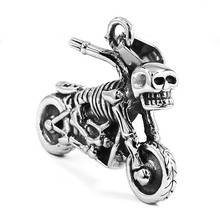 Pingente de caveira fantasma de condução, motociclista, aço inoxidável, joia, osso clássico pesado, 397b 2024 - compre barato