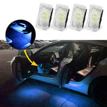 4 cores de luz do carro conduziu a lâmpada ambiente para tesla modelo x modelo s modelo 3 interior auto footwell tronco ultra brilhante luces fácil plug 2024 - compre barato