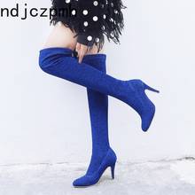 Over The Knee Boots Autumn and Winter New Fashion Sexy Pointed Fine Heel High Heel Thigh High Women's Boots Size 32-48 10cm High 2024 - buy cheap